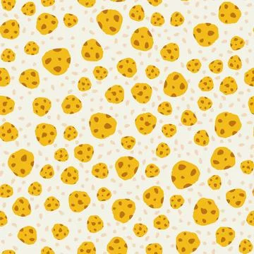 Seamless pattern of cookies with chocolate chips or nuts. Crumbs from cookies Stock Illustration