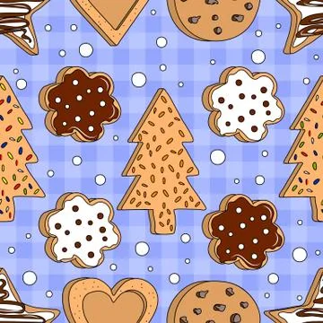 Seamless pattern with cookies Stock Illustration