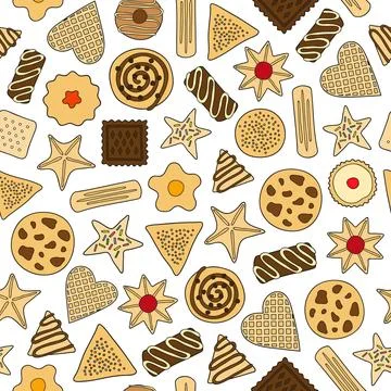 Seamless pattern with cookies. Stock Illustration