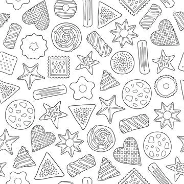 Seamless pattern with cookies. Illustrazione stock
