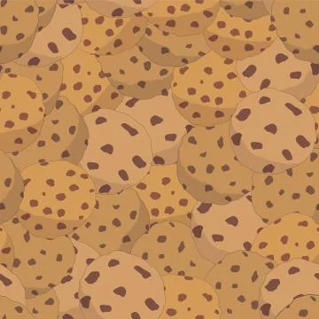 Seamless pattern of cookies whith chocolate Stock Illustration