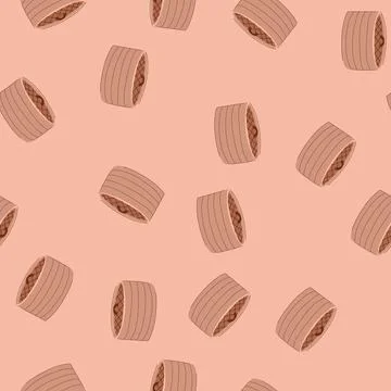 Seamless pattern cooking bamboo steamer basket cartoon vector 库存插图