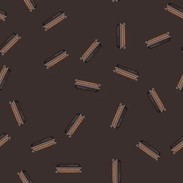 Seamless pattern cooking electric grill cartoon vector Stock Illustration