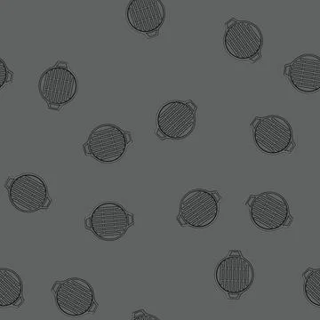Seamless pattern cooking grill rack cartoon vector Stock Illustration