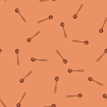 Seamless pattern cooking wooden spoon cartoon vector Stock Illustration