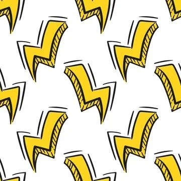 Seamless pattern Cool lightning in sketch style. Grunge illustration. Informal イラスト素材