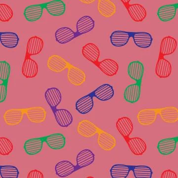 Seamless pattern with cool sunglasses. exotic fashion trend of eyeglasses Stock Illustration