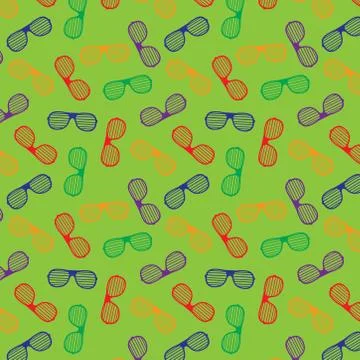 Seamless pattern with cool sunglasses. exotic fashion trend of eyeglasses Stock Illustration