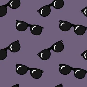 Seamless pattern with cool sunglasses. exotic fashion trend of eyeglasses Stock Illustration