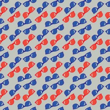 Seamless pattern with cool sunglasses. exotic fashion trend of eyeglasses Stock Illustration