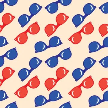 Seamless pattern with cool sunglasses. exotic fashion trend of eyeglasses Stock-Illustration