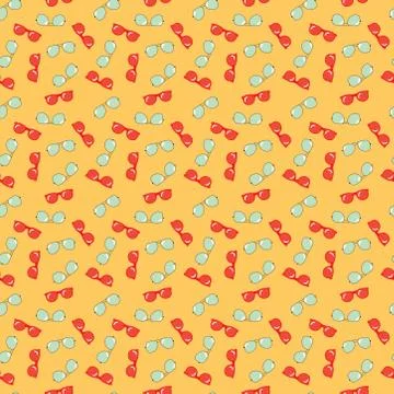Seamless pattern with cool sunglasses. exotic fashion trend of eyeglasses Stock Illustration