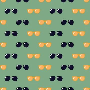 Seamless pattern with cool sunglasses. exotic fashion trend of eyeglas Stock Illustration