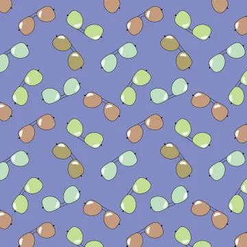 Seamless pattern with cool sunglasses. exotic fashion trend of eyeglasses Stock Illustration