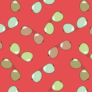 Seamless pattern with cool sunglasses. exotic fashion trend of eyeglasses Stock Illustration