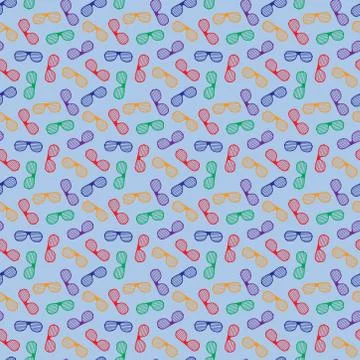 Seamless pattern with cool sunglasses. exotic fashion trend of eyeglasses Stock Illustration