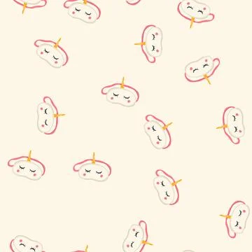Seamless pattern cooling sleep mask eye cartoon vector Stock Illustration
