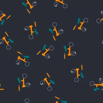 Seamless pattern coordination balance bike cartoon vector Stock Illustration