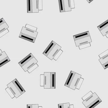 Seamless pattern copier scanner document cartoon vector 스톡 일러스트