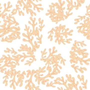Seamless pattern with corals. Background with corals . Flat colorful vector Stock Illustration