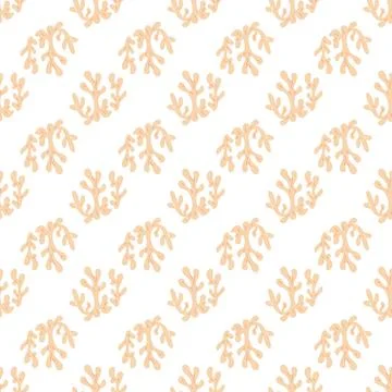 Seamless pattern with corals. Background with corals . Flat colorful vector Stock Illustration