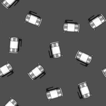 Seamless pattern cordless kettle electric cartoon vector Stock Illustration