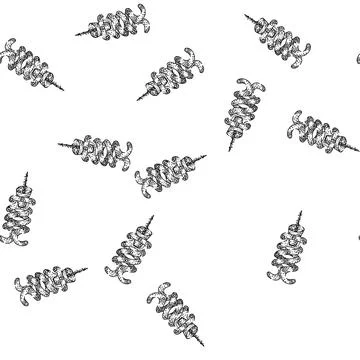 Seamless pattern Corkscrew drawing for wine bottle opening concept Stock Illustration