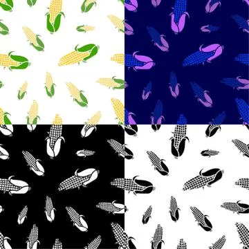 Seamless pattern corn. Autumn harvest ornament. Thanksgiving holiday. Minimal Stock-Illustration