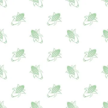 Seamless pattern Corn Fruit  on white background. vector illustration. 스톡 일러스트