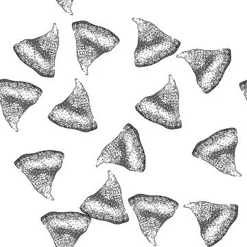 Seamless pattern corn nachos sketch hand drawn Stock Illustration