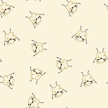 Seamless pattern corn popcorn character cartoon vector Illustrazione stock