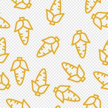 Seamless pattern with corns. Vegetable summer pattern. Colorful bright vege.. Stock Illustration