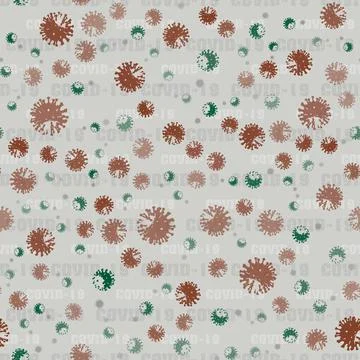 Seamless pattern Coronavirus COVID-19 . Virus bacteria background Stock Illustration
