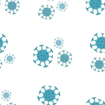 Seamless pattern with coronavirus virus in 2020. World Coronavirus Cell China Stock Illustration