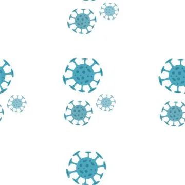 Seamless pattern with coronavirus virus in 2020. World Coronavirus Cell China Illustrazione stock