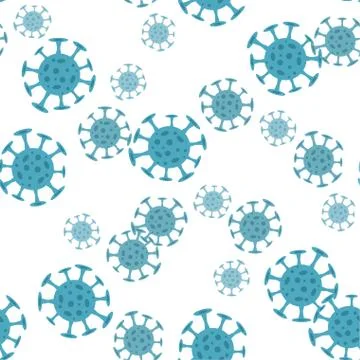 Seamless pattern with coronavirus virus in 2020. World Coronavirus Cell China Stock Illustration