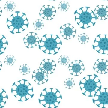 Seamless pattern with coronavirus virus in 2020. World Coronavirus Cell China Stock Illustration