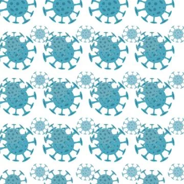 Seamless pattern with coronavirus virus in 2020. World Coronavirus Cell China Stock Illustration