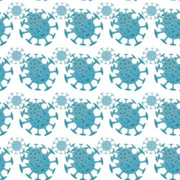 Seamless pattern with coronavirus virus in 2020. World Coronavirus Cell China Stock Illustration