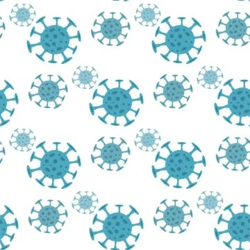 Seamless pattern with coronavirus virus in 2020. World Coronavirus Cell China Illustrazione stock