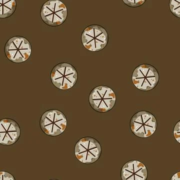 Seamless pattern corrosion rusty screw head cartoon vector Stock Illustration