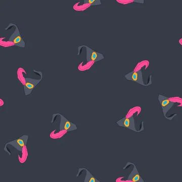 Seamless pattern corsair pirate hat cartoon vector Illustrazione stock