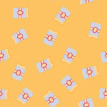 Seamless pattern cosmetic cotton pads cartoon vector Stock Illustration