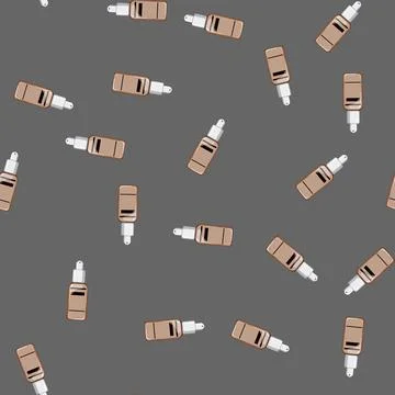 Seamless pattern cosmetic foundation cream cartoon vector Stock Illustration