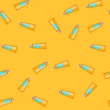 Seamless pattern cosmetic hand cream cartoon vector Stock Illustration