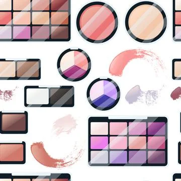 Seamless pattern of cosmetic items vector illustration on white background Stock Illustration