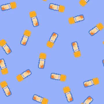 Seamless pattern cosmetic sun cream cartoon vector Stock Illustration