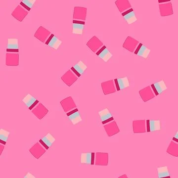 Seamless pattern cosmetics blush compact cartoon vector Stock Illustration