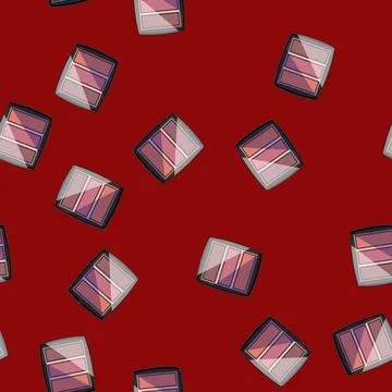 Seamless pattern cosmetics blush compact cartoon vector Stock Illustration