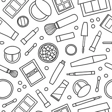 Seamless pattern with cosmetics. Stock Illustration